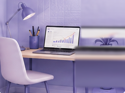 Desk with laptop