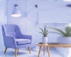 Reading chair and lamp